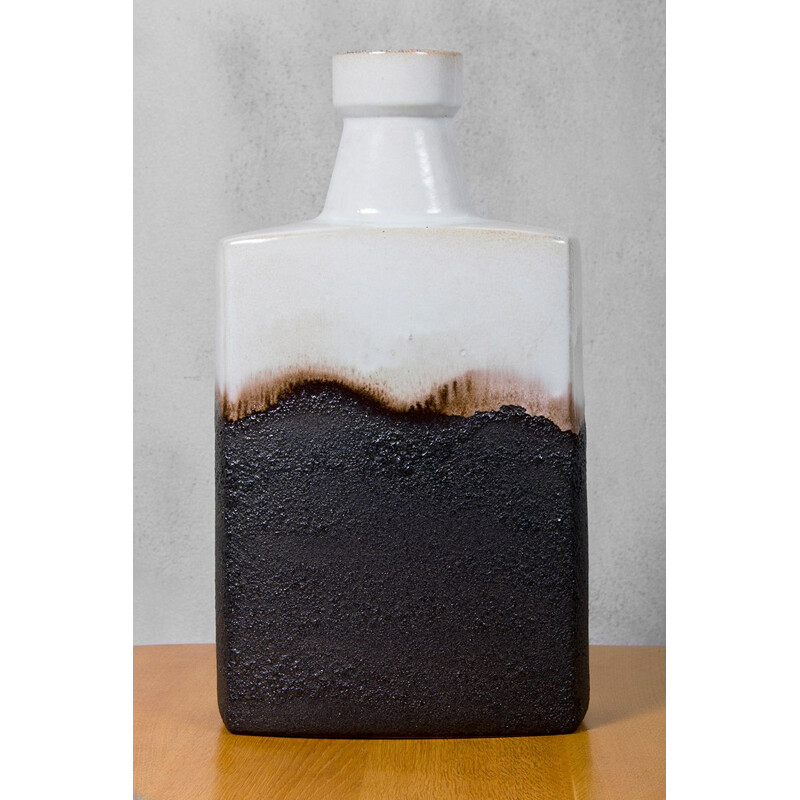 Vintage ceramic block xxl vase, Germany 1970