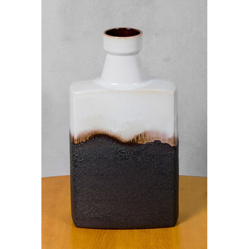 Vintage ceramic block xxl vase, Germany 1970