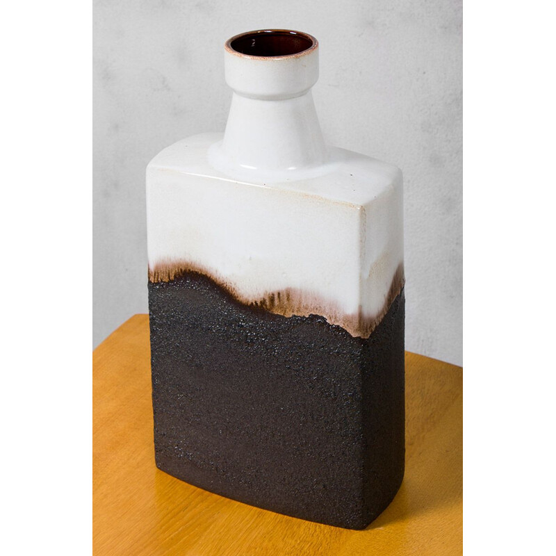 Vintage ceramic block xxl vase, Germany 1970