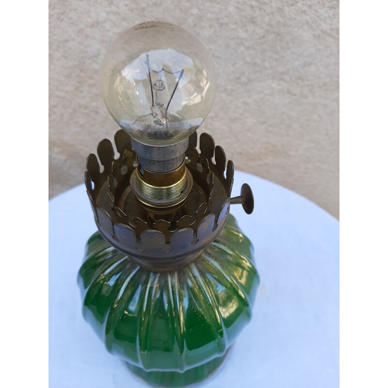 Lampe Boule  vintage Murano paillons d'or 1970