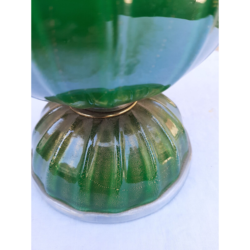 Lámpara de bola vintage de Murano con perlas de oro 1970