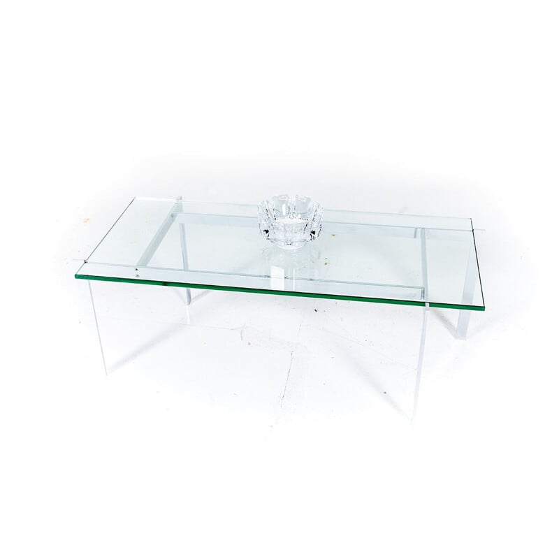 Vintage Glass Coffee Table, 1960s