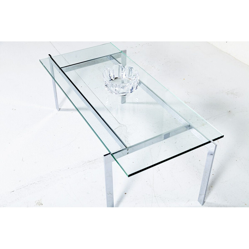 Vintage Glass Coffee Table, 1960s