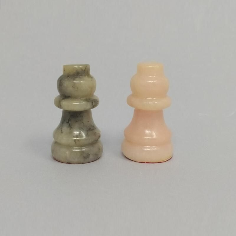 Vintage Chess Set in Alabaster Handmade Italian 1960s