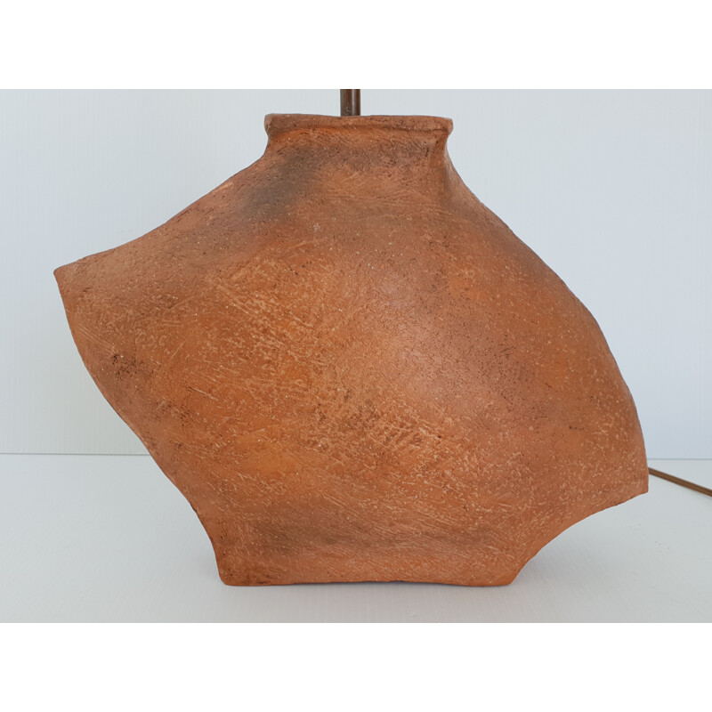 Vintage lamp base terracotta 1970