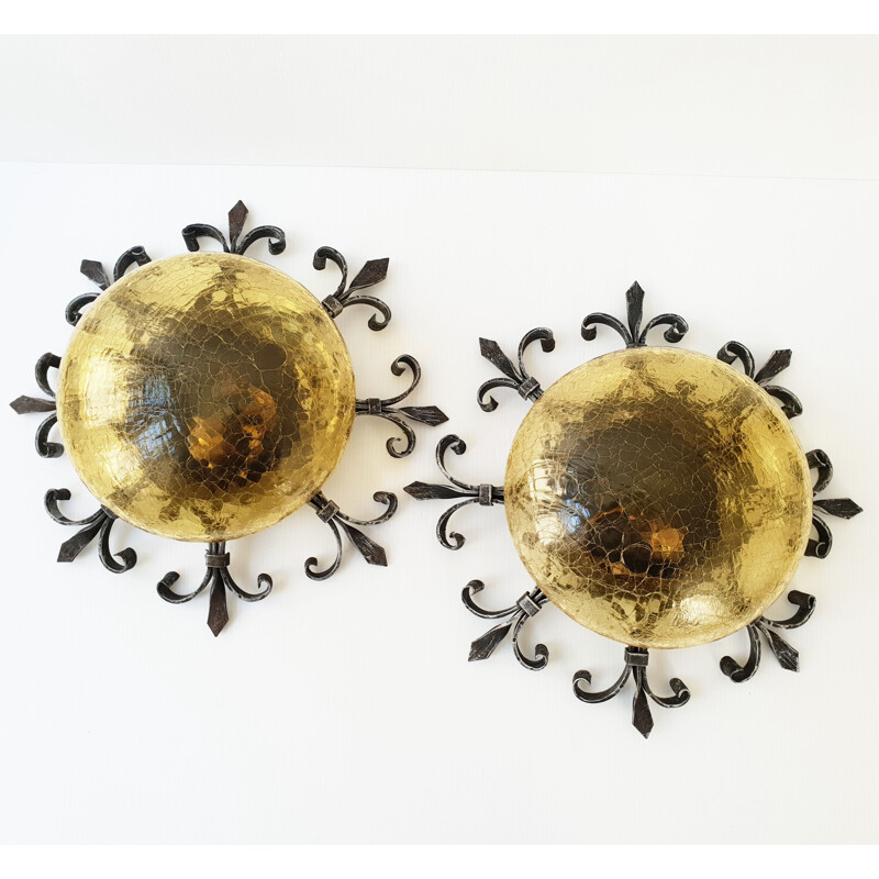 Pair of vintage wall lights 1970