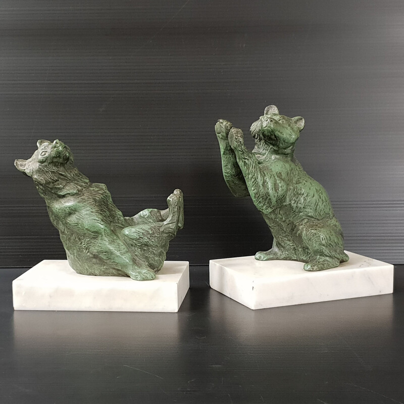 Pair of vintage art deco bookends by T. Cartier