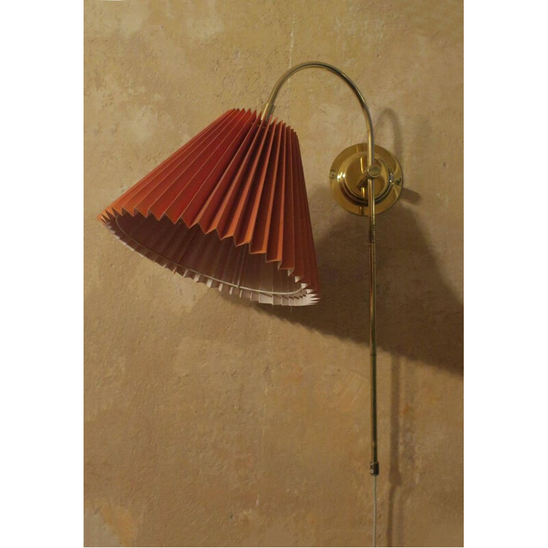 Vintage Brass Swivel Multi-Adjustable Brass Wall Light Danish 1950s