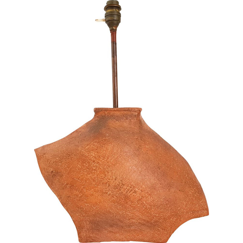 Vintage lamp base terracotta 1970