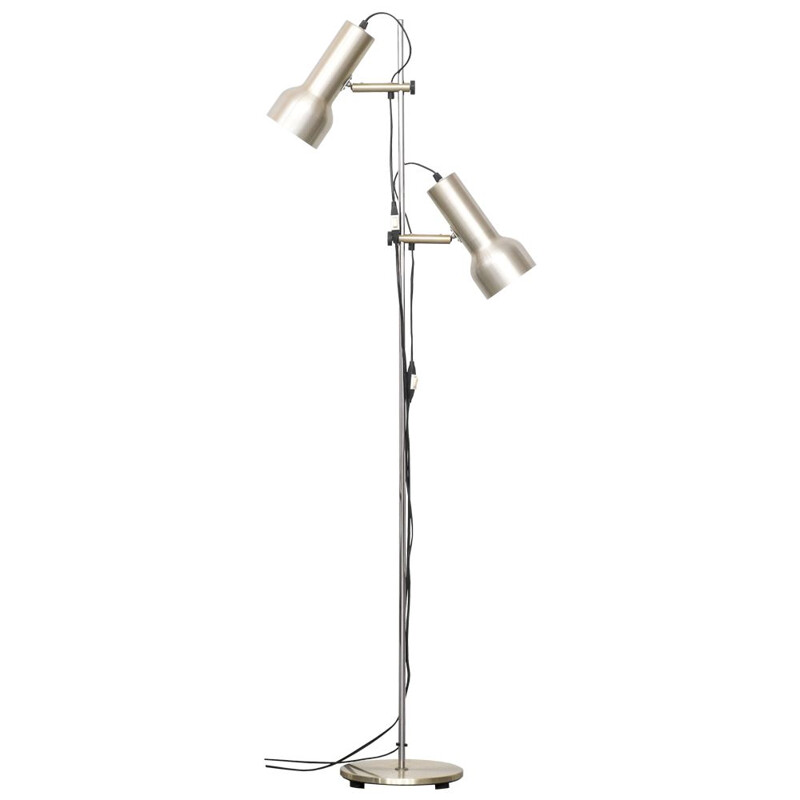 Vintage metal and aluminium floor lamp Danish 1970