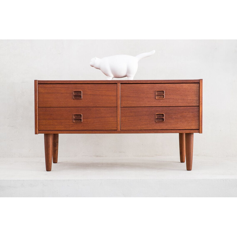 Mid century teak chest of drawers denmark 1970s