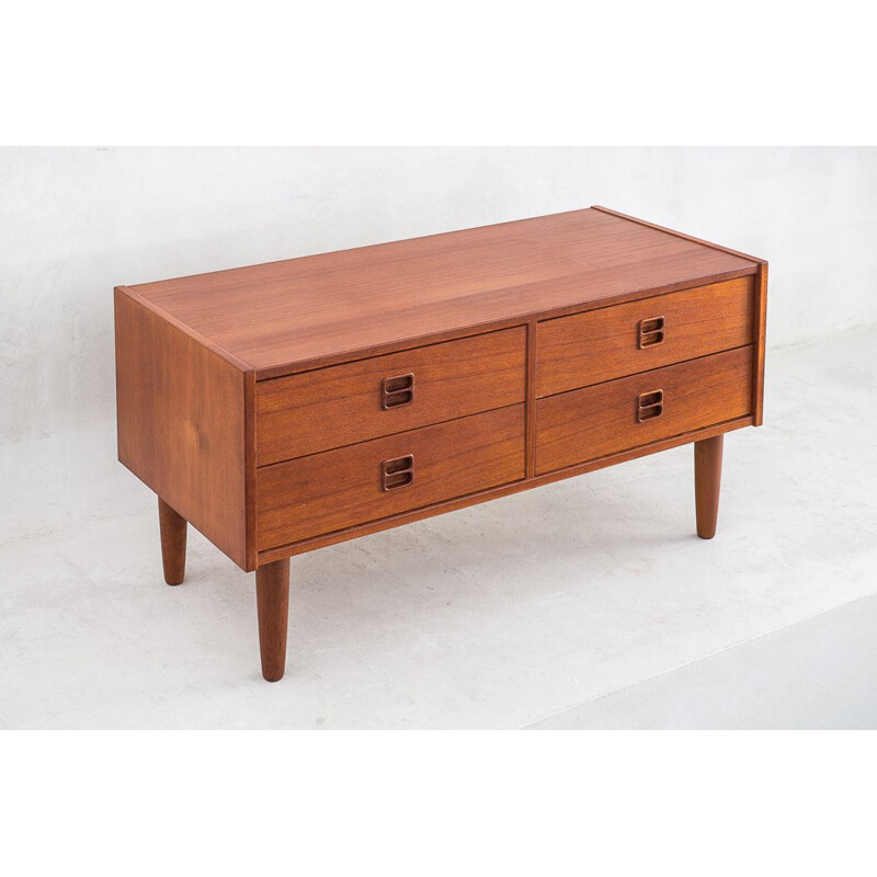 Mid century teak chest of drawers denmark 1970s