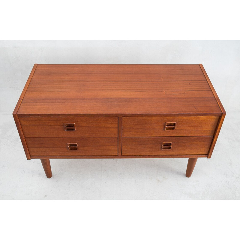 Mid century teak chest of drawers denmark 1970s