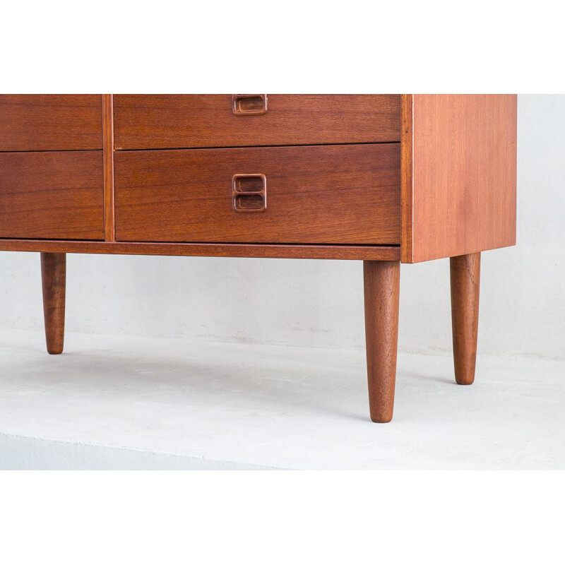 Mid century teak chest of drawers denmark 1970s
