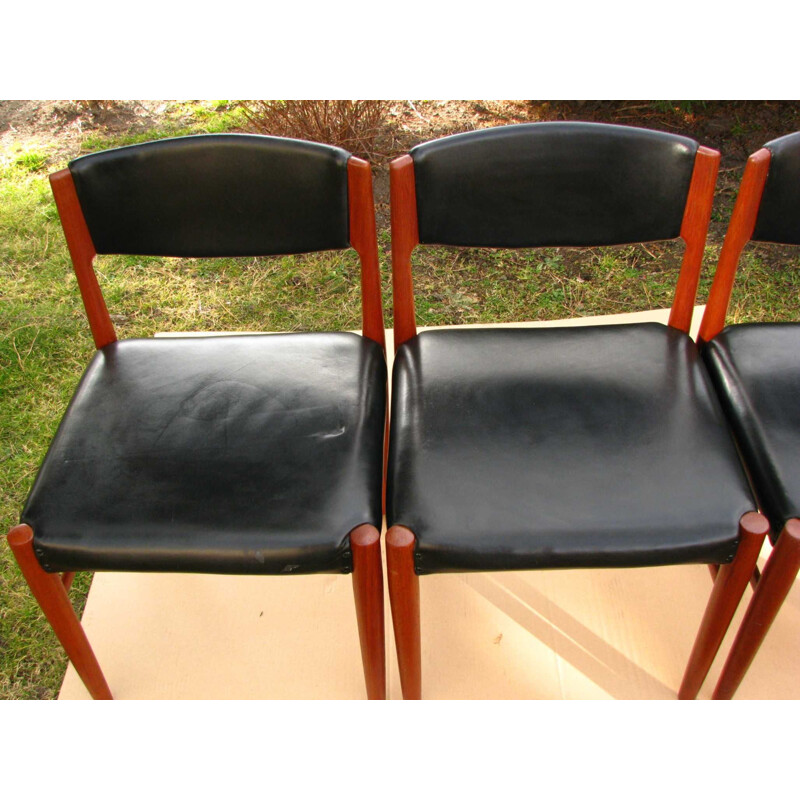 Set of 5 vintage teak chairs Scandinavian