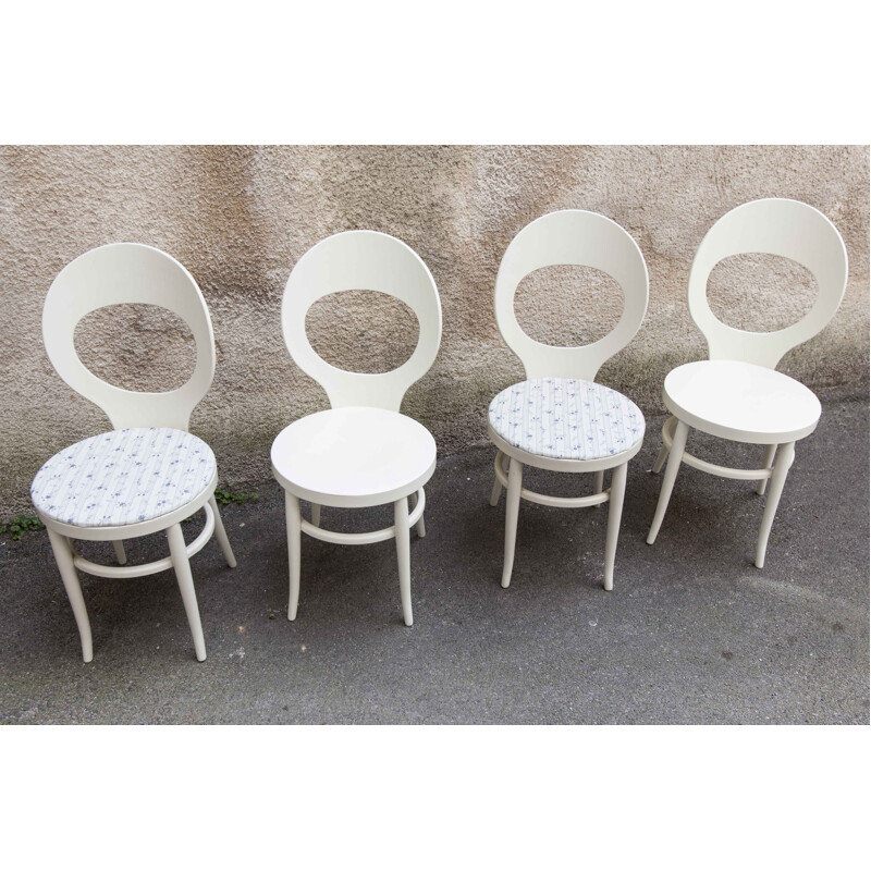 Set of 4 vintage Bistro chairs Baumann Mouette 1970
