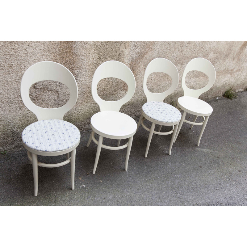 Set of 4 vintage Bistro chairs Baumann Mouette 1970
