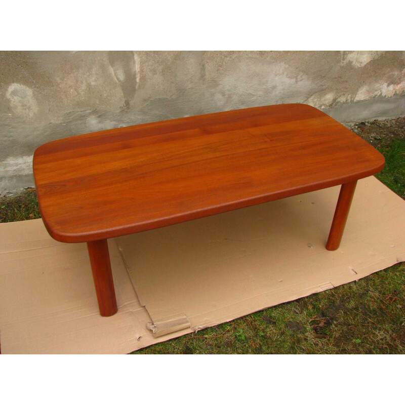 Table basse vintage en bois de teck scandinave 1970