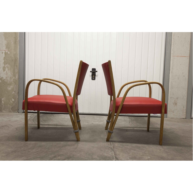 Paire de fauteuils vintage Steiner Bowwod 1950