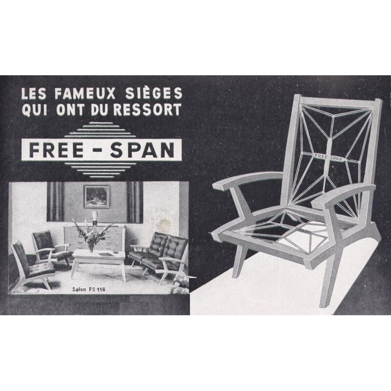 Vintage Wohnzimmer Set Free span Sofa Sessel und Hocker grün 1954