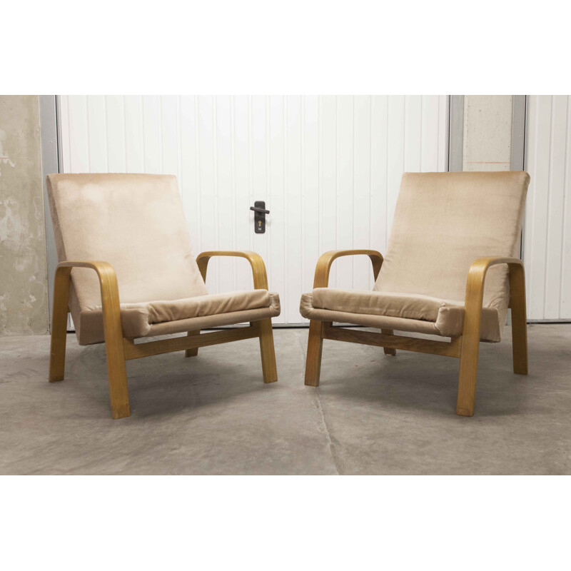 Paire de fauteuils vintage bow wood Steiner ARP
