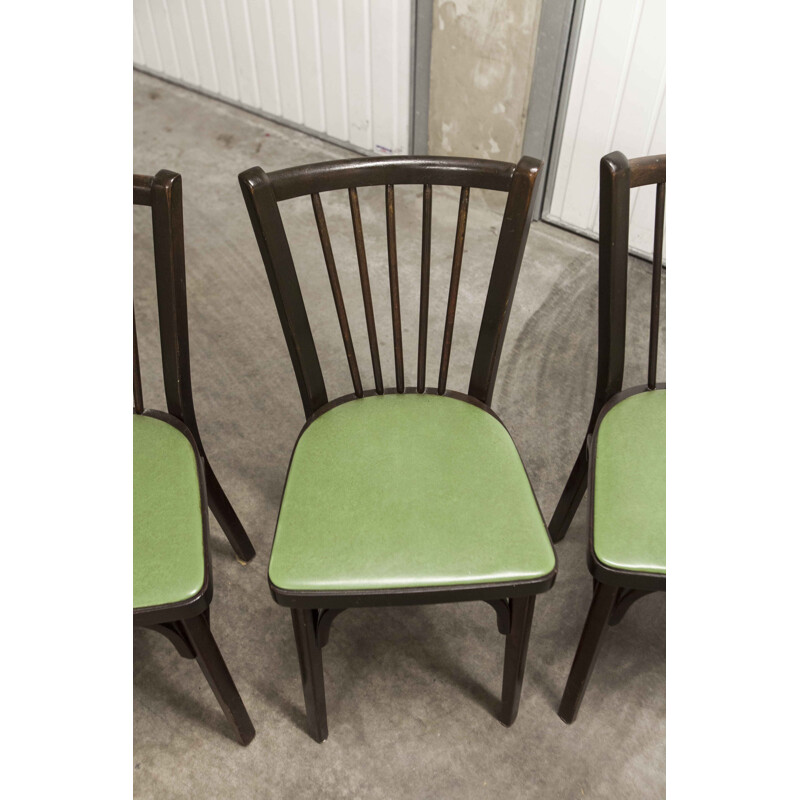 Set of 6 vintage Baumann bistro chairs model 153G1