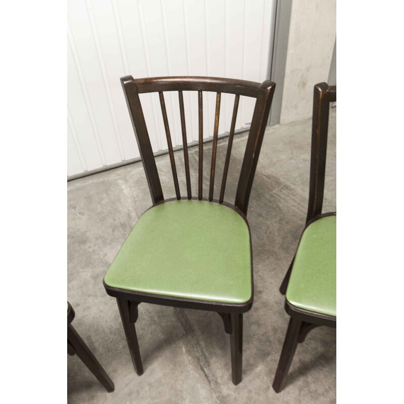 Set of 6 vintage Baumann bistro chairs model 153G1