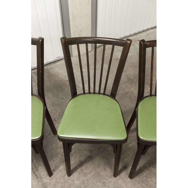 Set of 6 vintage Baumann bistro chairs model 153G1