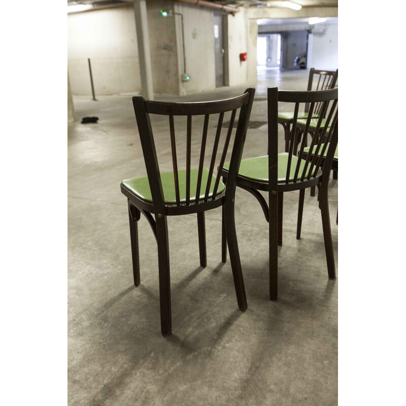 Set of 6 vintage Baumann bistro chairs model 153G1