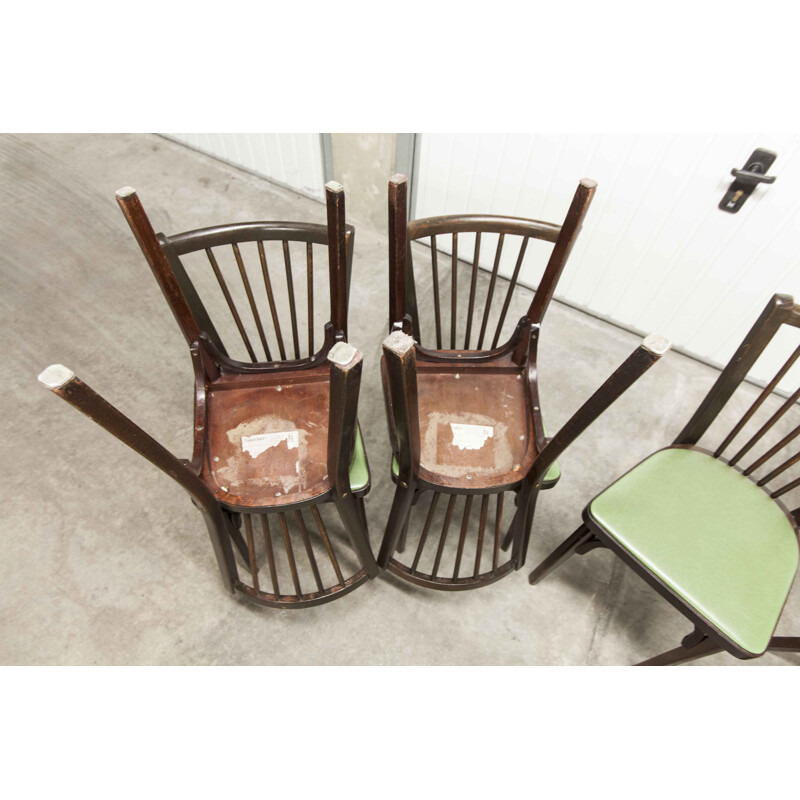 Set of 6 vintage Baumann bistro chairs model 153G1