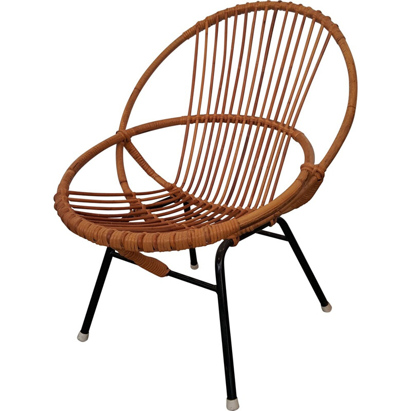 Rohé Noordwolde lounge chair in rattan - 1950s