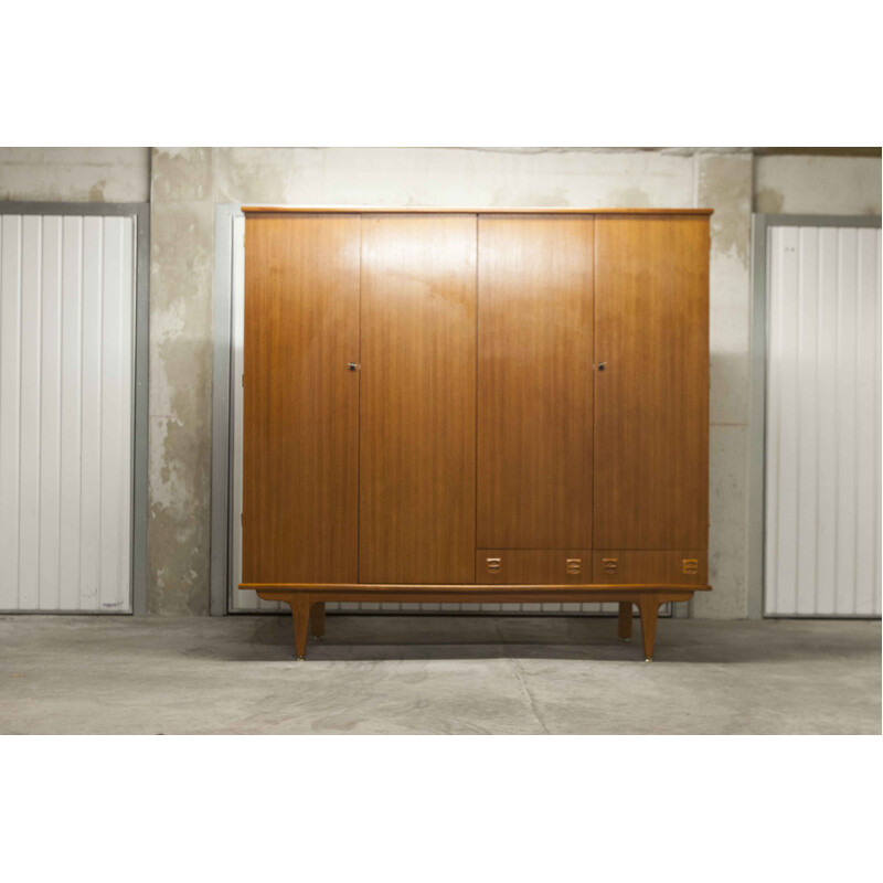 Armoire vintage teck  4 portes 2 tiroirs scandinave 1960