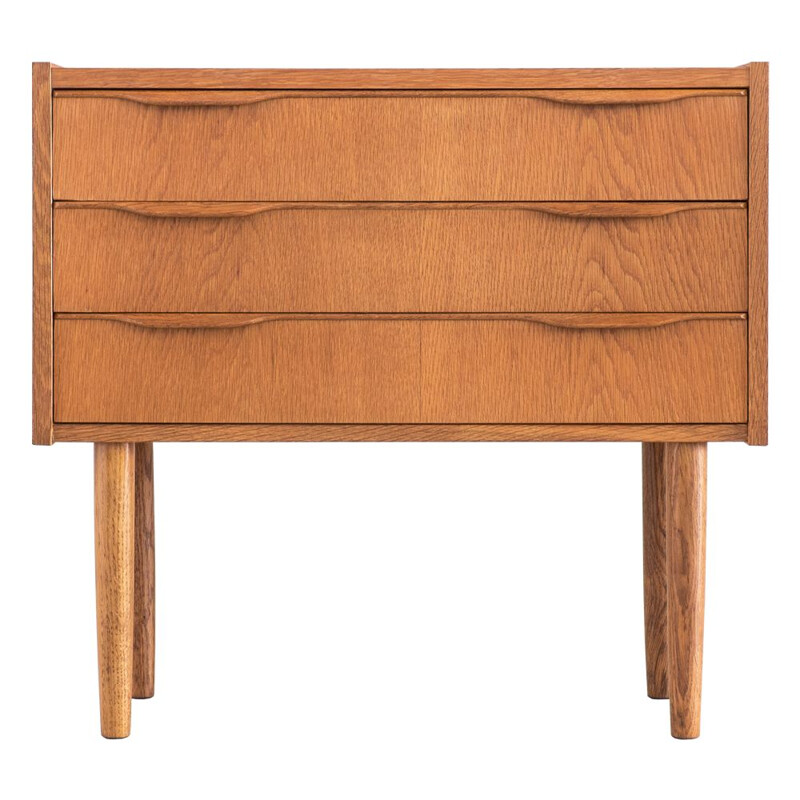 Mid century small oak chest of drawers danish 1970s