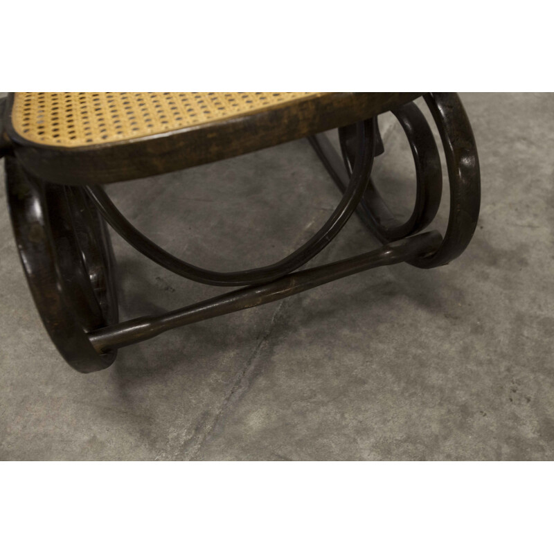 Thonet cadeira de balanço de vindima com cana 1900