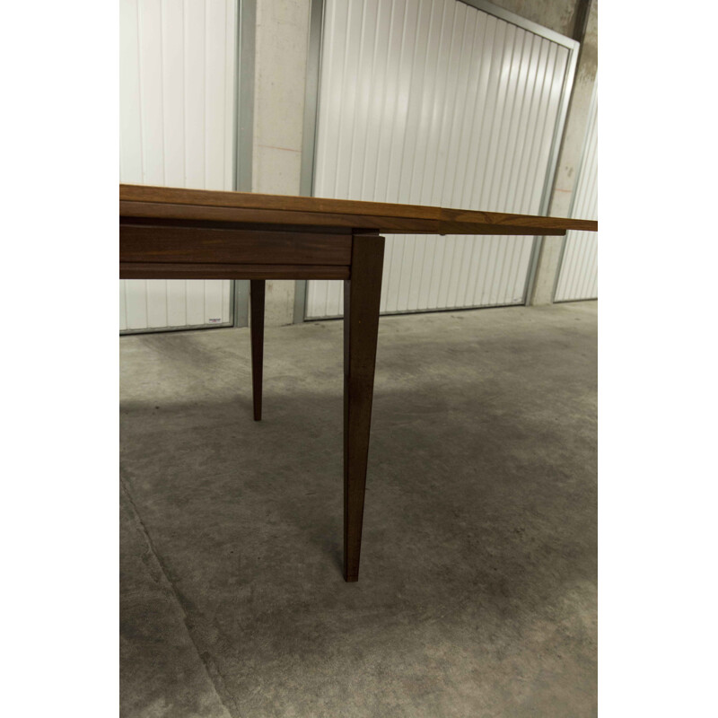 Vintage rectangular table with scandinavian extensions 1960