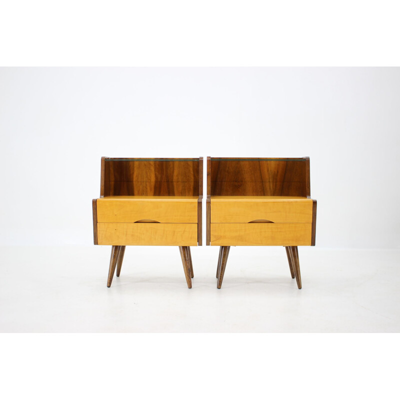 Pair of vintage Bed side tables, Czechoslovakia 1960s