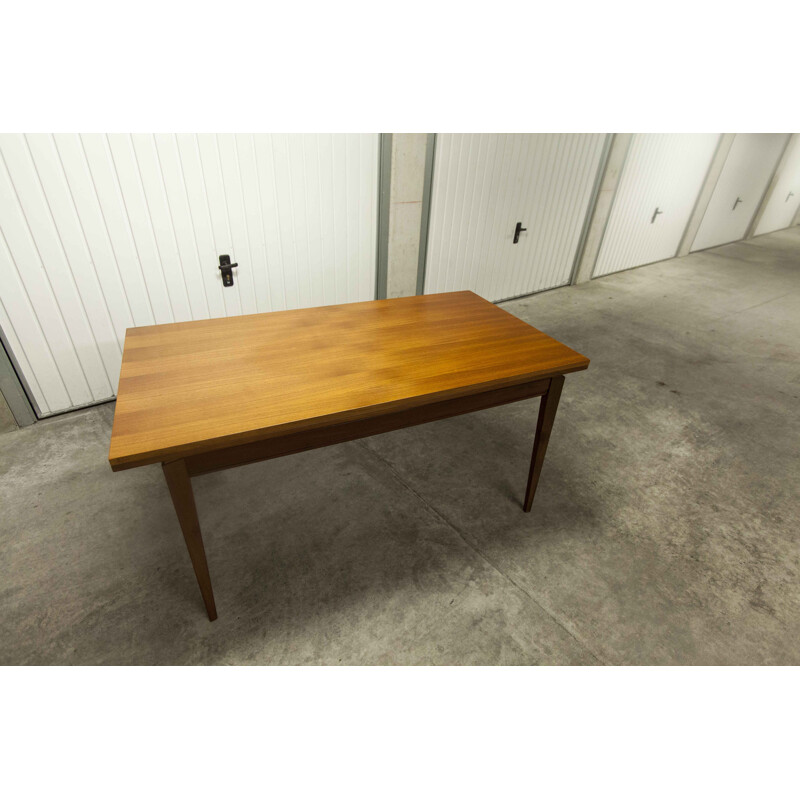 Vintage rectangular table with scandinavian extensions 1960