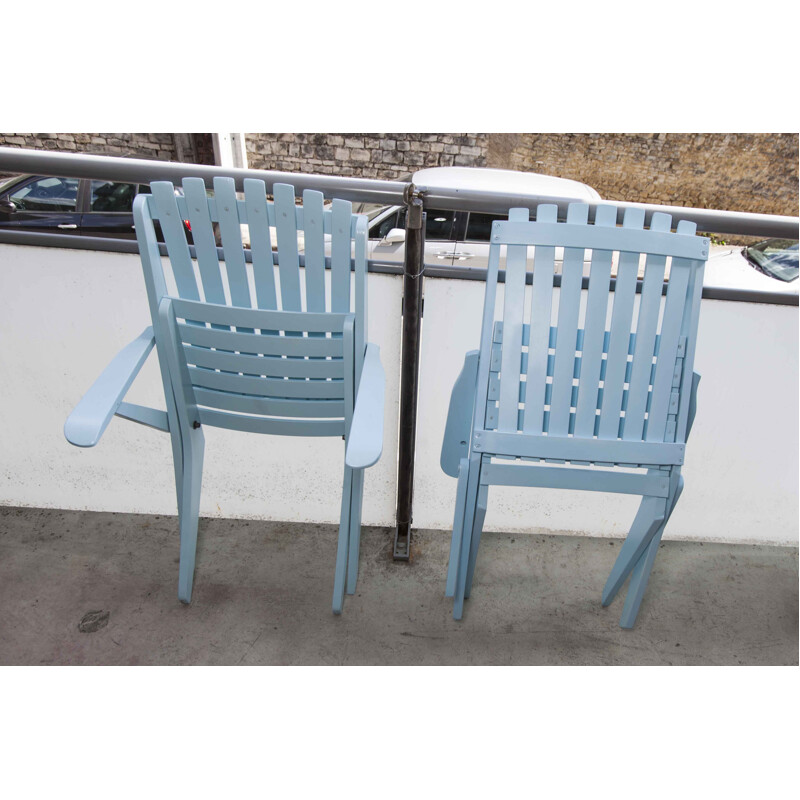 Pair of  vintage folding garden chairs 1930's