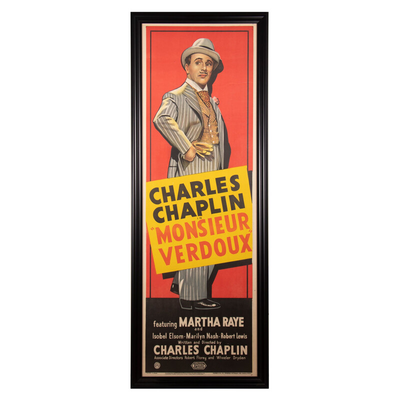 Affiche Charlie Chaplin vintage Monsieur Verdoux 1947