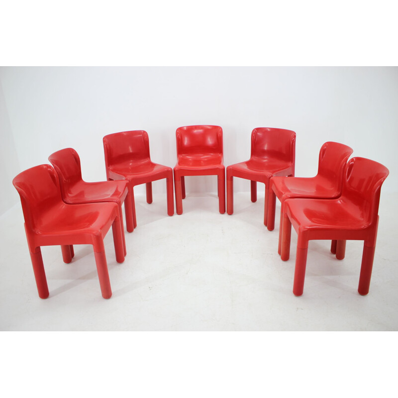 Set of 7 vintage chairs Kartell designed by Carlo Bartoli, Italy 1980s
