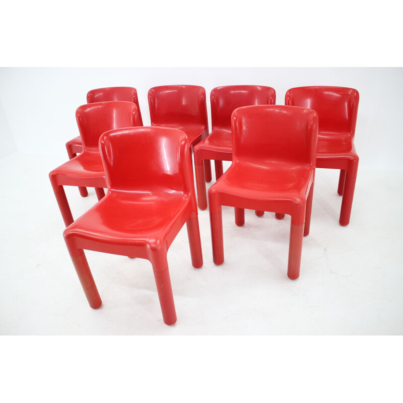 Set of 7 vintage chairs Kartell designed by Carlo Bartoli, Italy 1980s