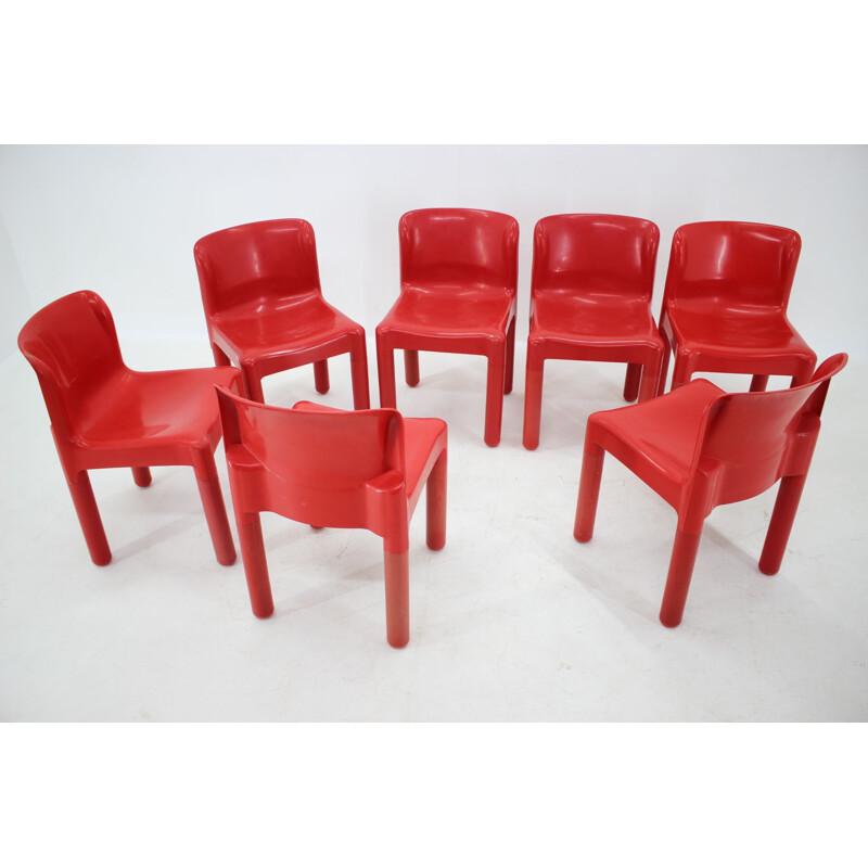 Set of 7 vintage chairs Kartell designed by Carlo Bartoli, Italy 1980s