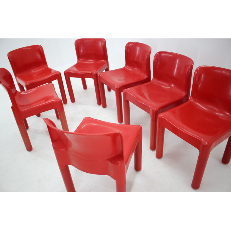 Jeu de 7 chaises vintage Kartell conçues par Carlo Bartoli, Italie 1980