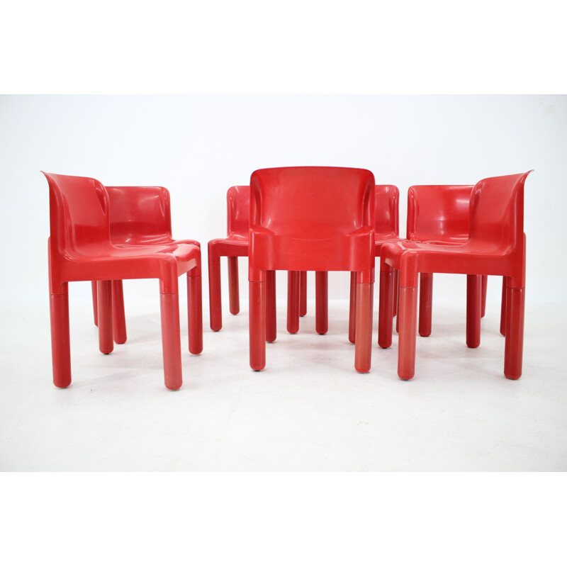 Set of 7 vintage chairs Kartell designed by Carlo Bartoli, Italy 1980s