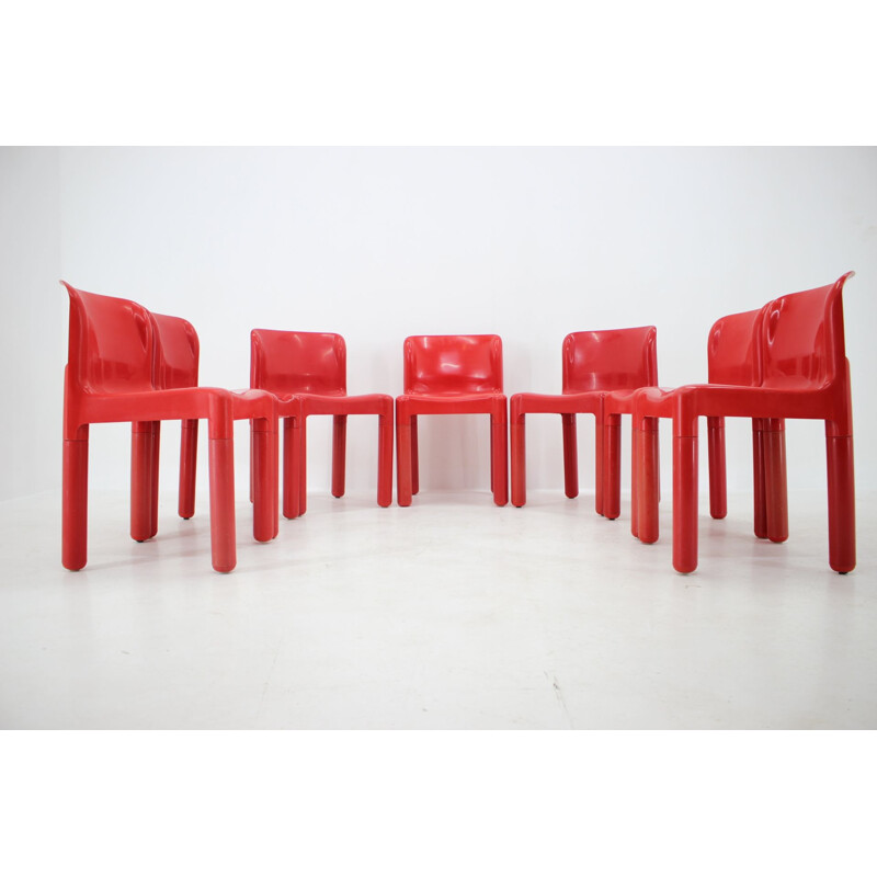 Set of 7 vintage chairs Kartell designed by Carlo Bartoli, Italy 1980s