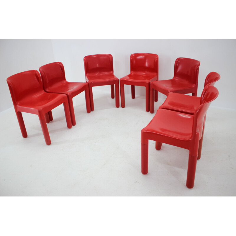 Set of 7 vintage chairs Kartell designed by Carlo Bartoli, Italy 1980s