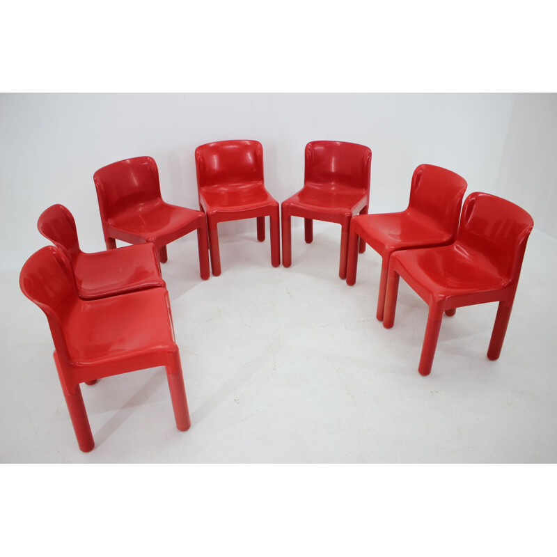 Set of 7 vintage chairs Kartell designed by Carlo Bartoli, Italy 1980s