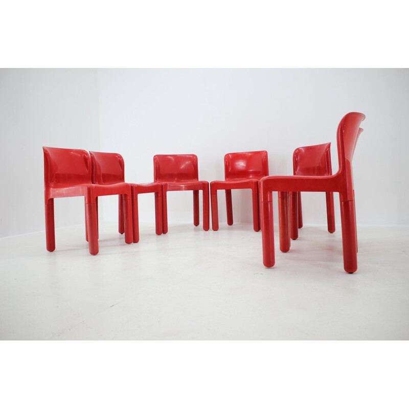 Set of 7 vintage chairs Kartell designed by Carlo Bartoli, Italy 1980s