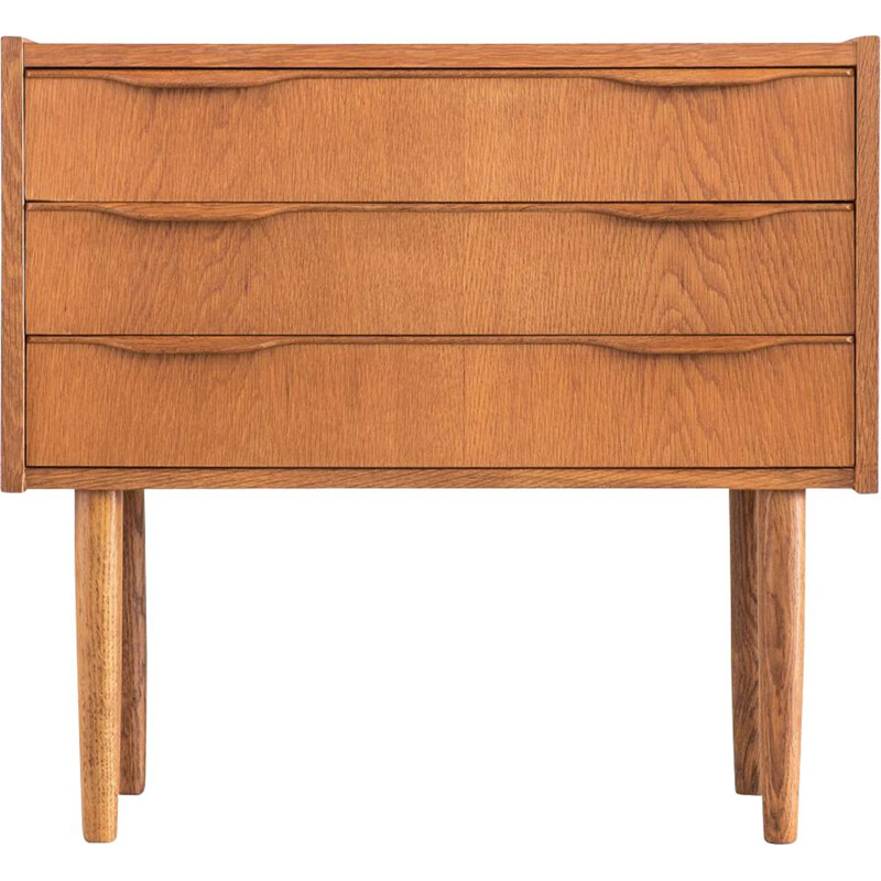 Mid century small oak chest of drawers danish 1970s