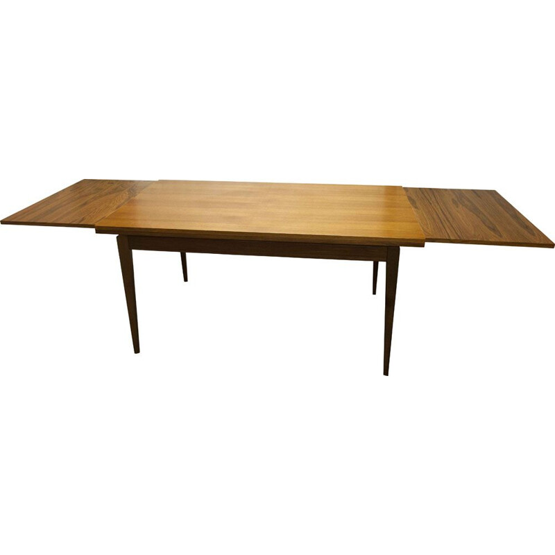 Vintage rectangular table with scandinavian extensions 1960